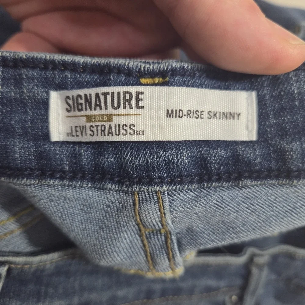 Levi Strauss Signature Gold Mid Rise Skinny Jean Men's 35x30 (Fits 36x28)